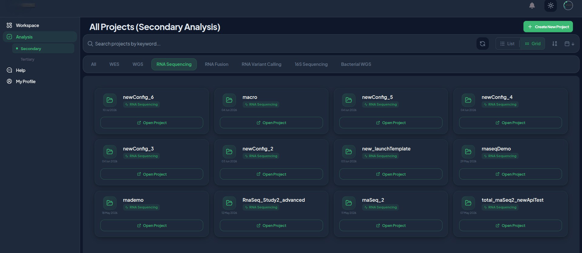 AI-powered multi-omics research platform interface from the Leadows professional profile